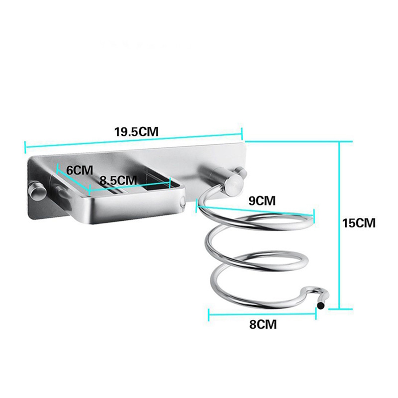 Aluminiowy stojak na suszarkę robić włosów Organizer robić montażu na ścianie półka łazienkowa półka uchwyt robić suszarki stojak Organizer akcesoria łazienkowe