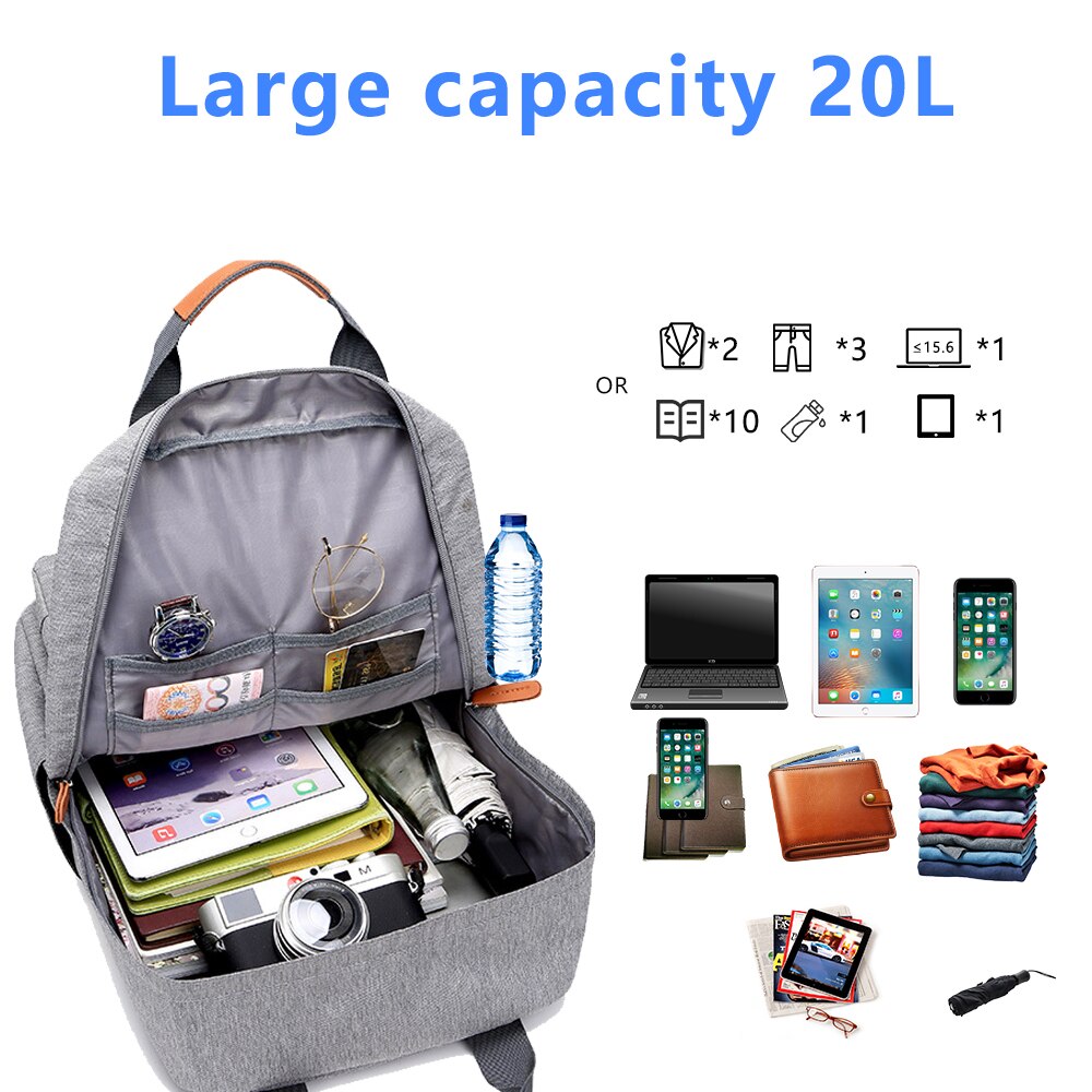 Casual Männer Schule Rucksack Licht 15 zoll Laptop Tasche Wasserdichte Oxford Tuch A4 Buch Dame Anti-diebstahl Reise rucksack Grau