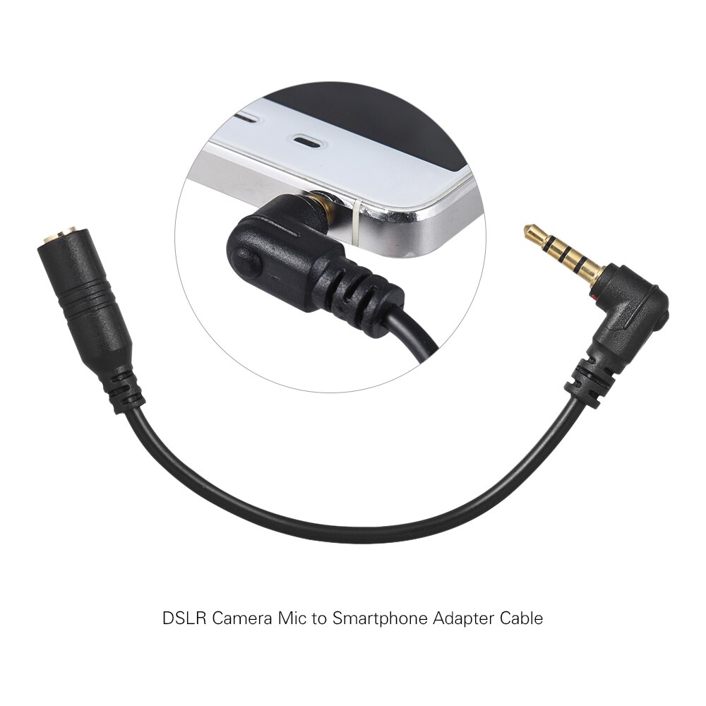 Andoer EY-S04 3.5 Mm 3 Pole Trs Rechts Microfoon Adapter Kabel Audio Stereo Mic Converter Voor Ipad Iphone Samsung Huawei telefoon