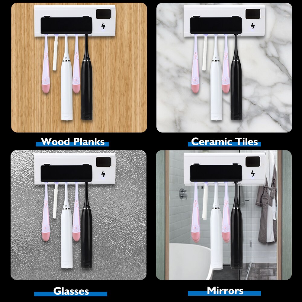 La luz UV ultravioleta para cepillo dental esterilizador montado en la pared de 5 en 1 Anti-bacterias ultravioleta para cepillo dental desinfectador cepillo de dientes