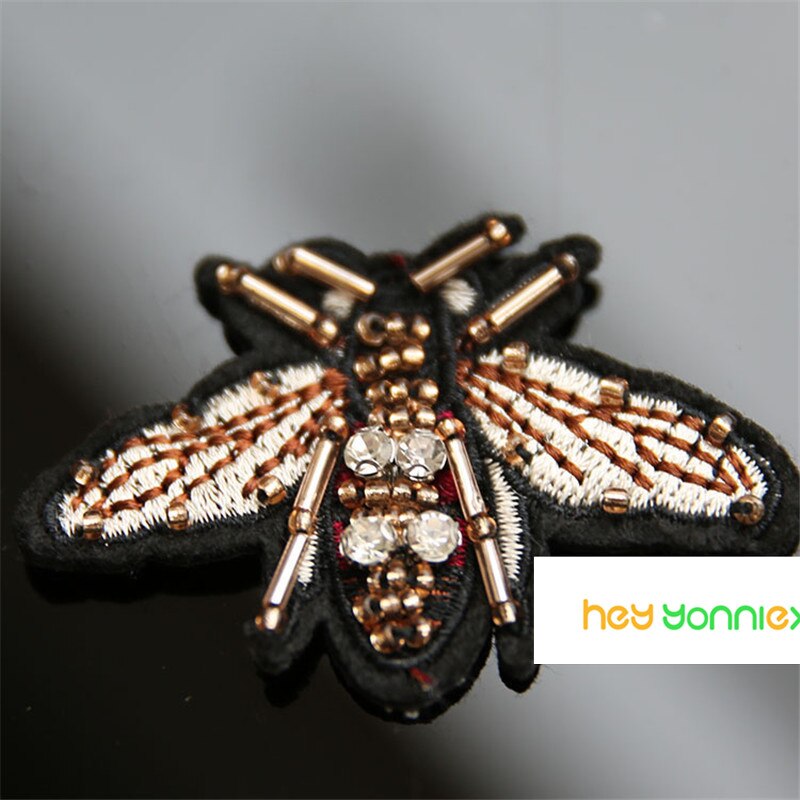 1 stuk bijen pailletten strass steentjes kralen broche patches applicatie naaien kralen applicatie kleding schoenen tassen decoratie patch diy: Type i