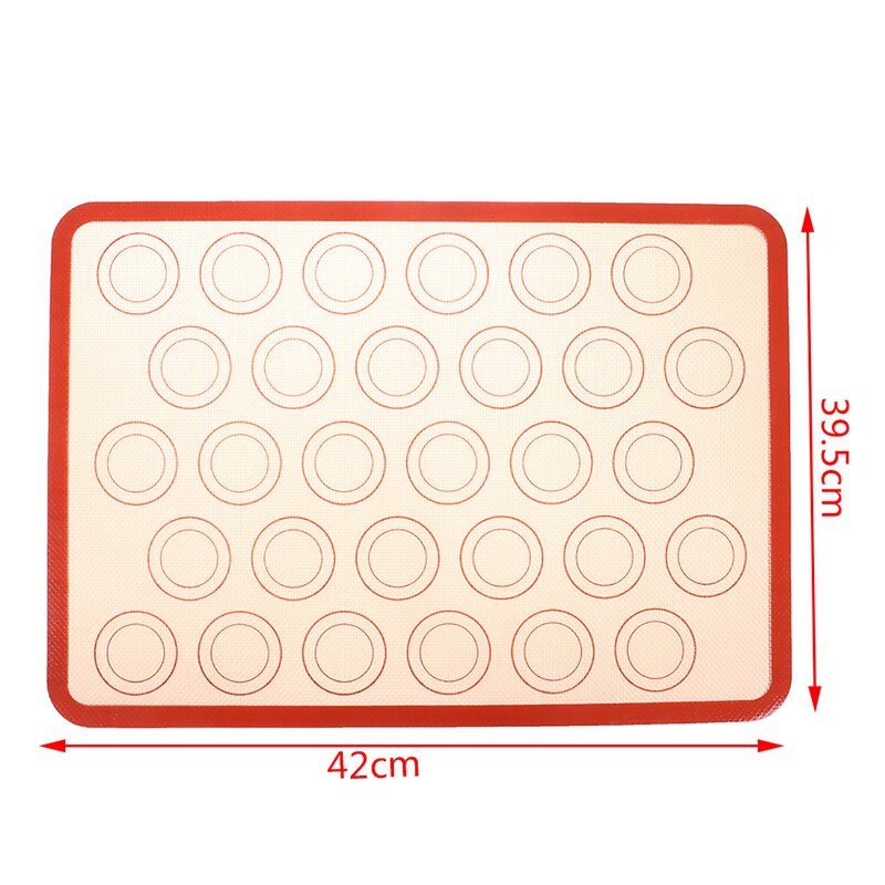 1pc silikon bakning macaron matta pad ark bakverk verktyg non-stick deg matta: Rd