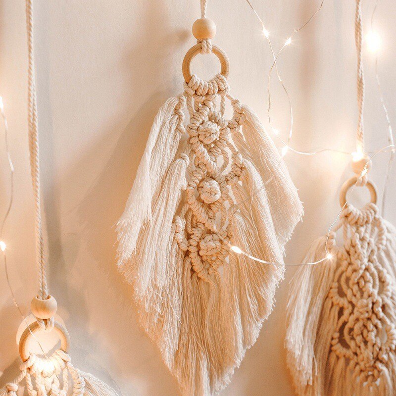Bohemian Macrame Wall Hanging Tapestry Handmade Woven Wedding Wall Decoration Home Living Room Decoration Backdrop Ornament