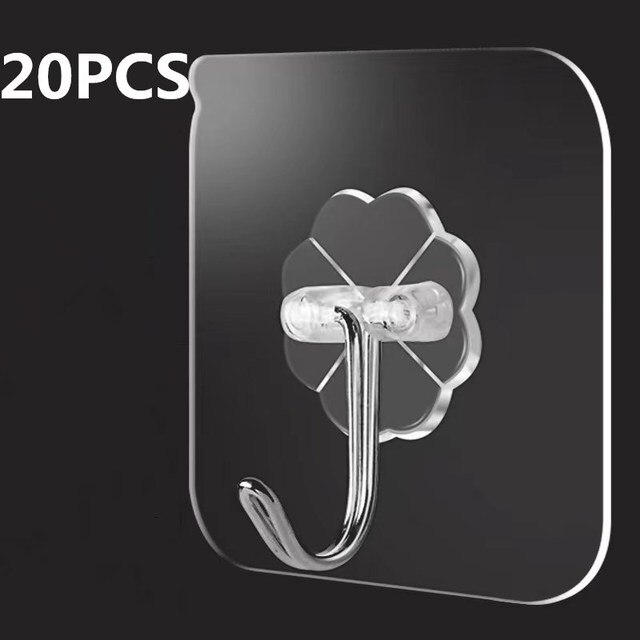 Przezroczyste mocny samoprzylepny drzwi wieszaki na ścianę haki ssania duże obciążenie stojak na kubki przyssawka robić kuchni ręcznik łazienkowy wiszące: 20szt przezroczysty