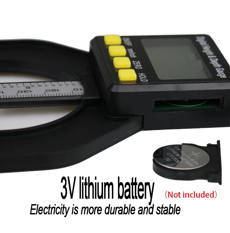 Digital Depth Caliper Height Gauge Digital Tread Depth Gauge LCD Magnetic Self Standing Aperture 0-80mm