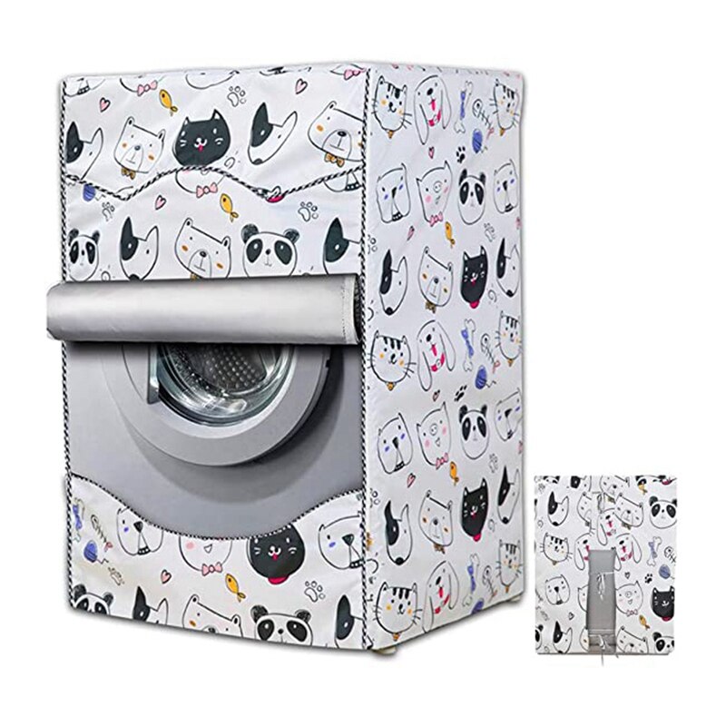 Cover for Washing Machine with Sun Protection Waterproof 9 Kg with Print Roller for Pets