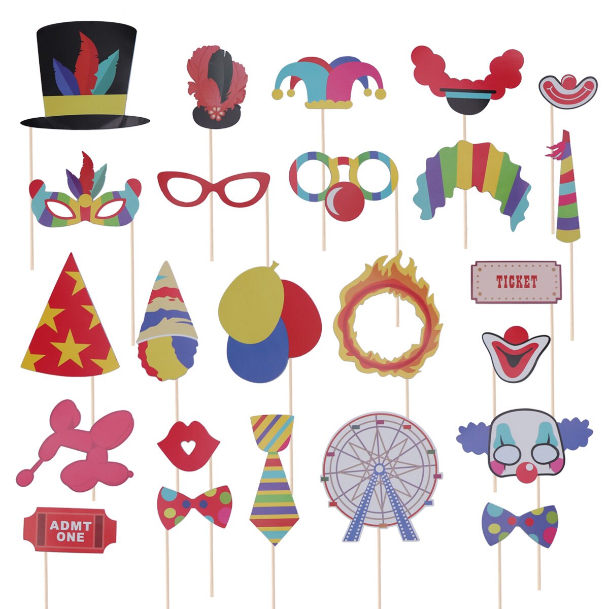 24pcs Party Supplies Chic Stylish Funny Photo Props Carnival Party Photo Props Party Souvenir Photo Prop