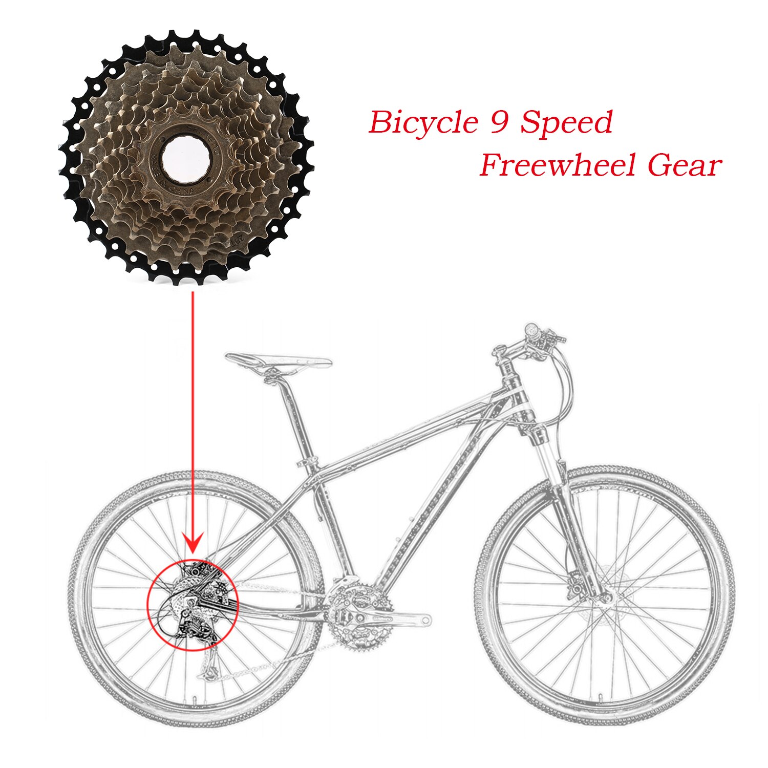 Fiets Freewheel 9 Speed 13-32T Vrijloop Gear Vliegwiel Fietsonderdelen Schroefdraad Stalen Vervangende Onderdelen