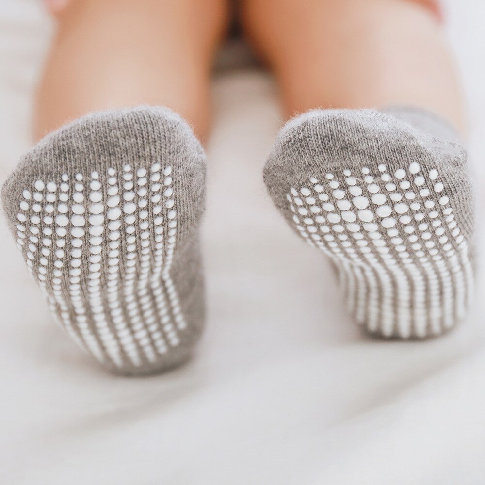 6 paia/lotto calzini antiscivolo della barca dei bambini del cotone da 0 a 5 anni per la ragazza dei ragazzi calzino basso del bambino del pavimento del taglio con le prese di gomma calzini dei bambini