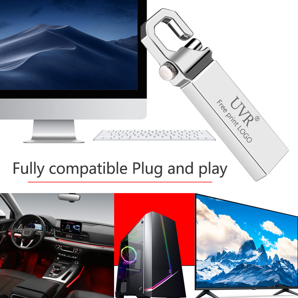 De Metal usb flash drive de 8GB pendrive 64GB memoria flash 16GB cle usb 2,0 pen drive 32GB memoria 128GB usb clave Logotipo de impresión gratuita