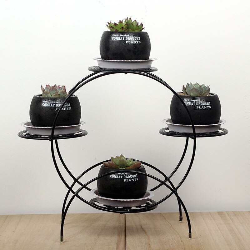 Étagère de bureau en fer forgé avec Mini fleurs, étagère multifonctionnelle pour recevoir le balcon, pot de fleurs