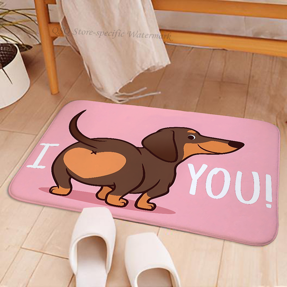 Chien teckel tapis de sol paillassons maison tapis pied salle de bain absorbant anti-dérapant décor à la maison