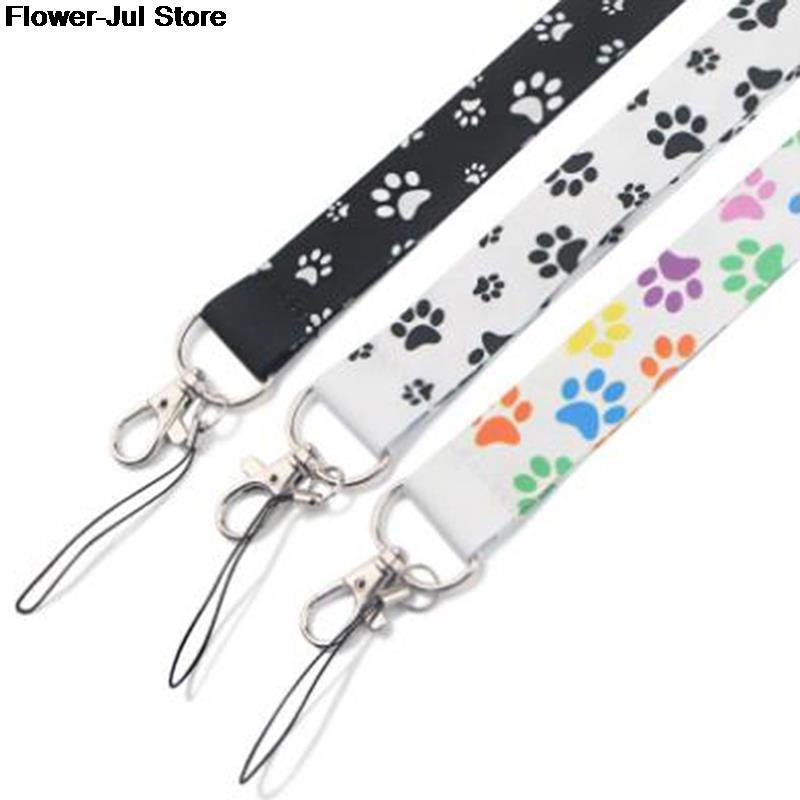 1Pc De Voetafdrukken Van Schattige Hond Stijl Terylene Telefoon Strap Vrouwen En Mannen Mobiele Telefoon Key Neck Lanyard