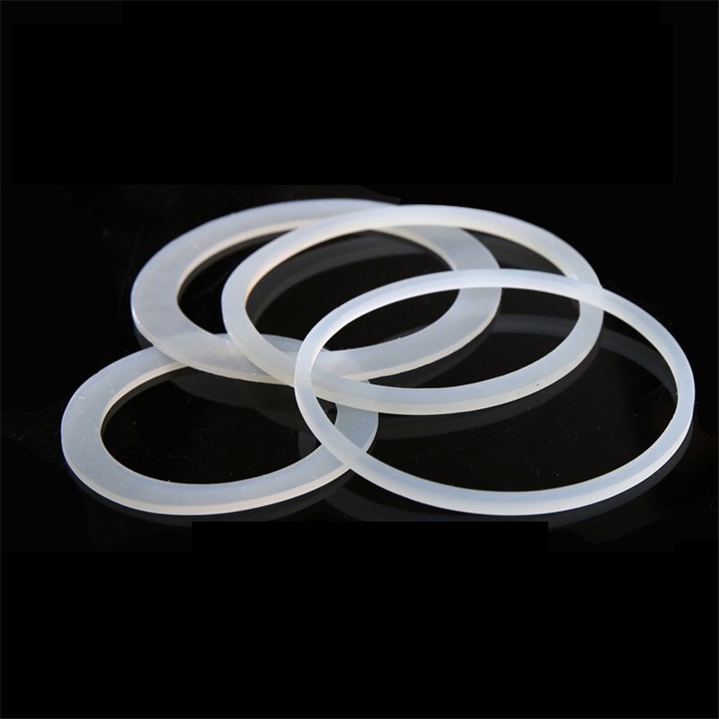 10Pcs White Food Grade Silicone Rubber O-Ring Seals Washer Cross Section I.D.20-75mm