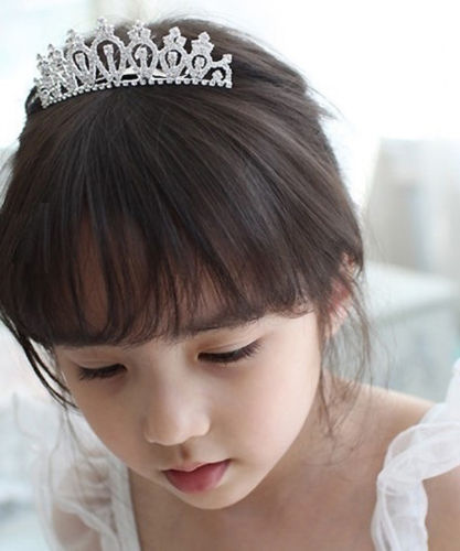 Retro Classic Romantic Headwear Baby Girl Kid Rhinestone Crown Bridal Tiara Hair Comb Wedding Birthday Party Princess Costume