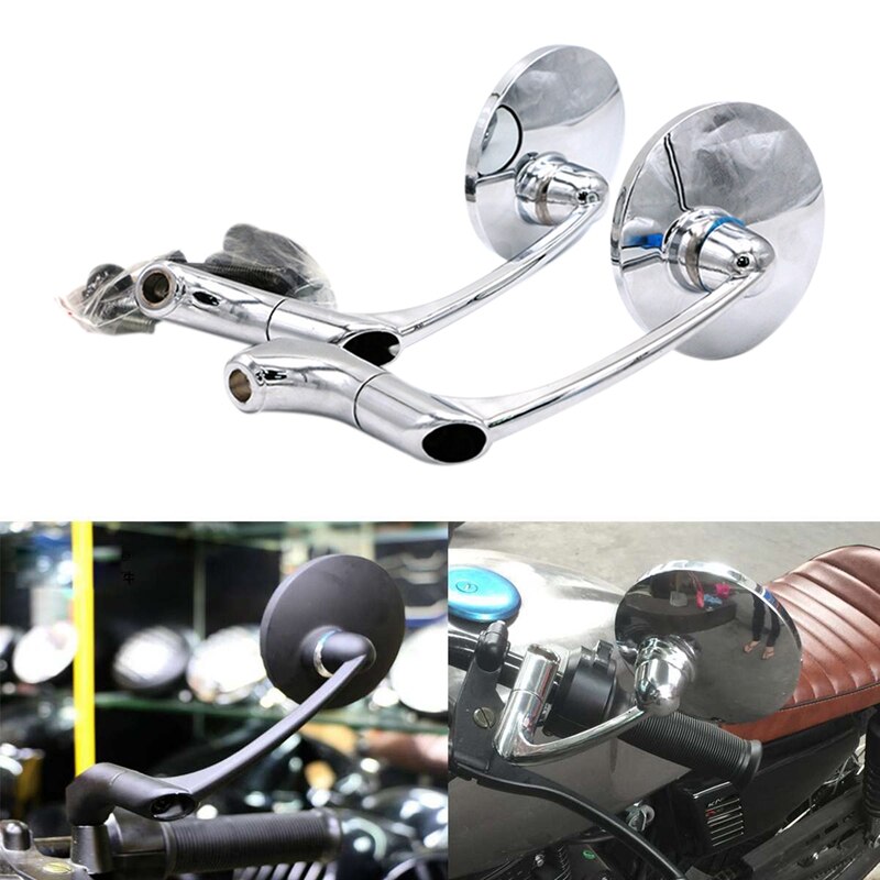 Rétroviseur latéral moto avec vis 8/10Mm universel rond rétro modifié moto café Racer rétroviseurs