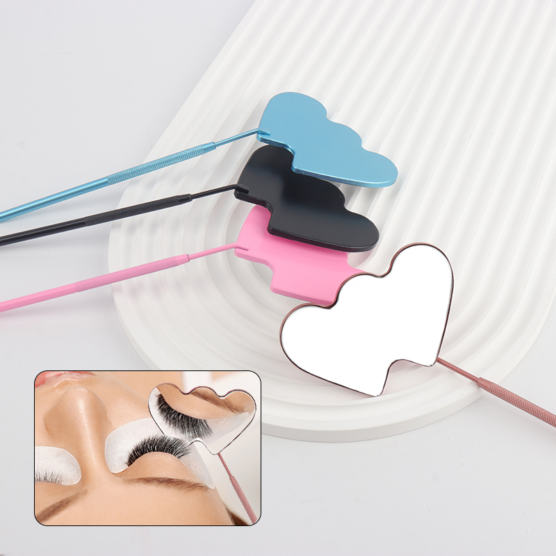 1pcs Stainless Steel Eyelash Checking Mirror Double Heart Shaped Magnifying Inspect Makeup Mirror Lash Extension Beauty Tools
