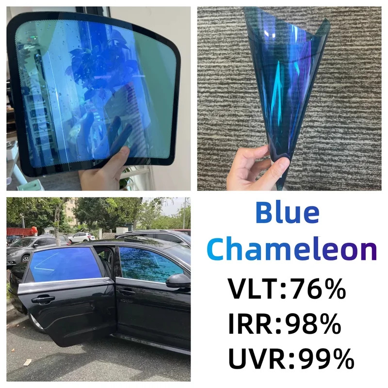 Grün/Blau/Rot Chameleon VLT 64~78 % Windschutzscheibenfolien Auto vorne Heckscheibentönung Windschutzscheibenschutz Solar-Tönungsfolie