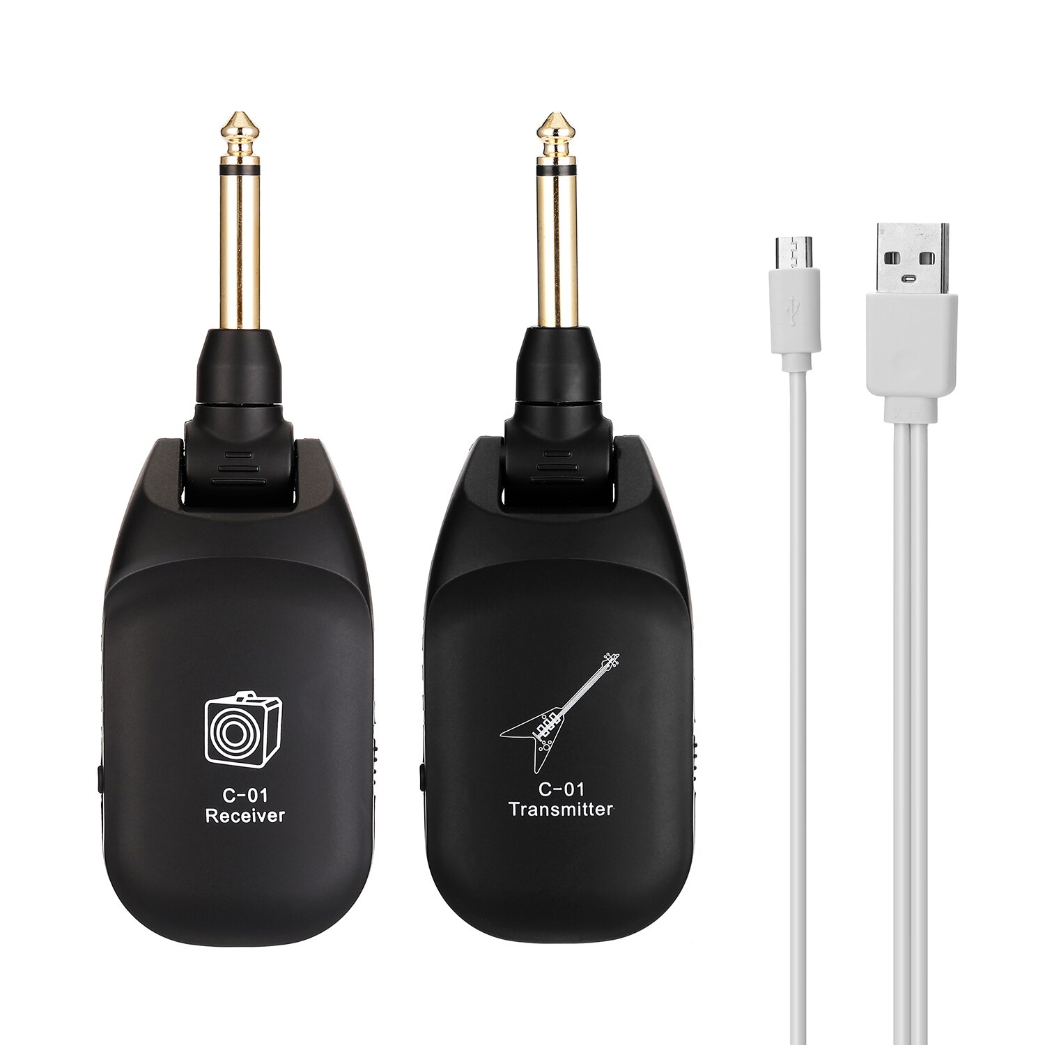 Draadloze Gitaar Systeem Ingebouwde Oplaadbare 4 Kanalen Draadloze Gitaar Zender Ontvanger Voor Elektrische Gitaar Bas: C-01