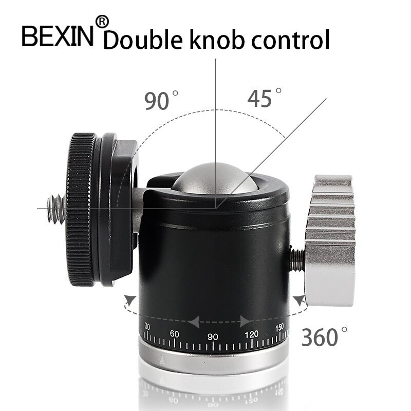 Mini-kugelkopf, einbeinstativ-kugelkopf, stativkopf, 360 panoramaköpfe mit blitzschuhadapter für dslr-kameras, blitzstativ