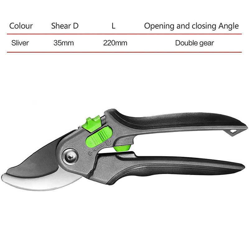 Gardening Pruning Shears Labor-saving Plant Trim Horticulture Hand Pruner Cut Secateur Shrub Garden Scissor Tool: silver