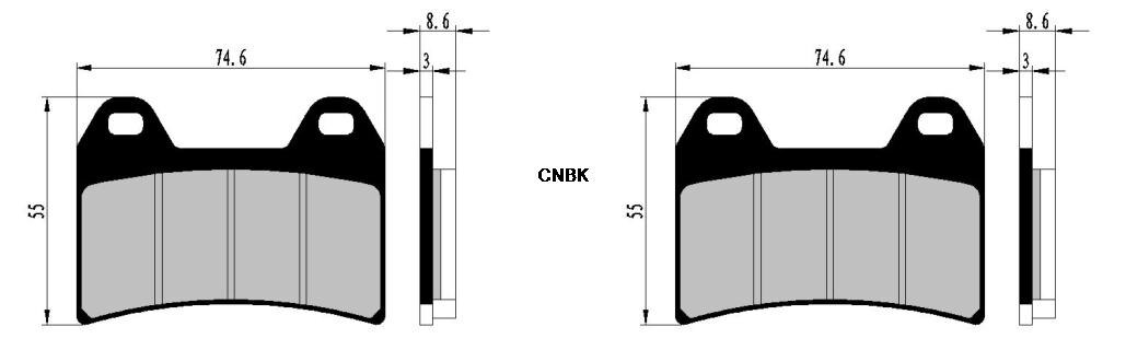Disc Brake Pads Set for URAL Street Bike Cross with Sidecar Brembo 2 pinpad fixing -