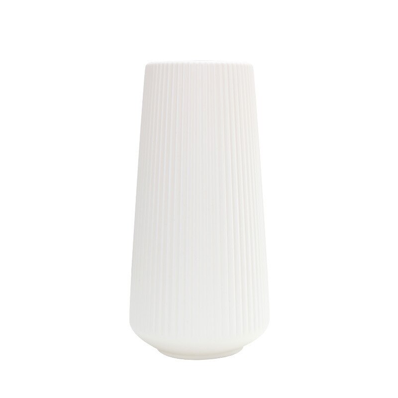 Vase en plastique grand Vase minimaliste décoration maison Imitation glaçure fleur fille panier Vases mariage plantes hydroponiques créatifs: WHITE