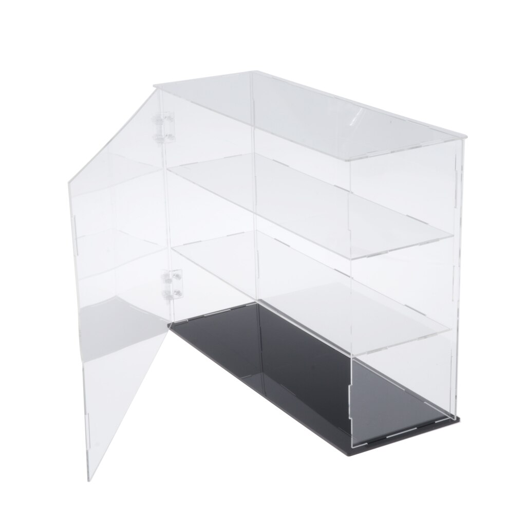 Clear 3-Shelf Acrylic Perfume Figures Display Case Desk Dustproof Box