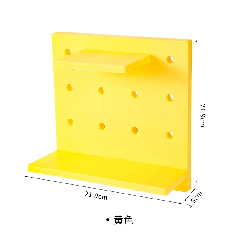 Aan De Muur Gemonteerde Hole Board Muur Plank Gratis Ponsen Hanger Boekenplank Figuur Display Planken Staan Slaapkamer Bureau Muur Opslag Decor: YELLOW