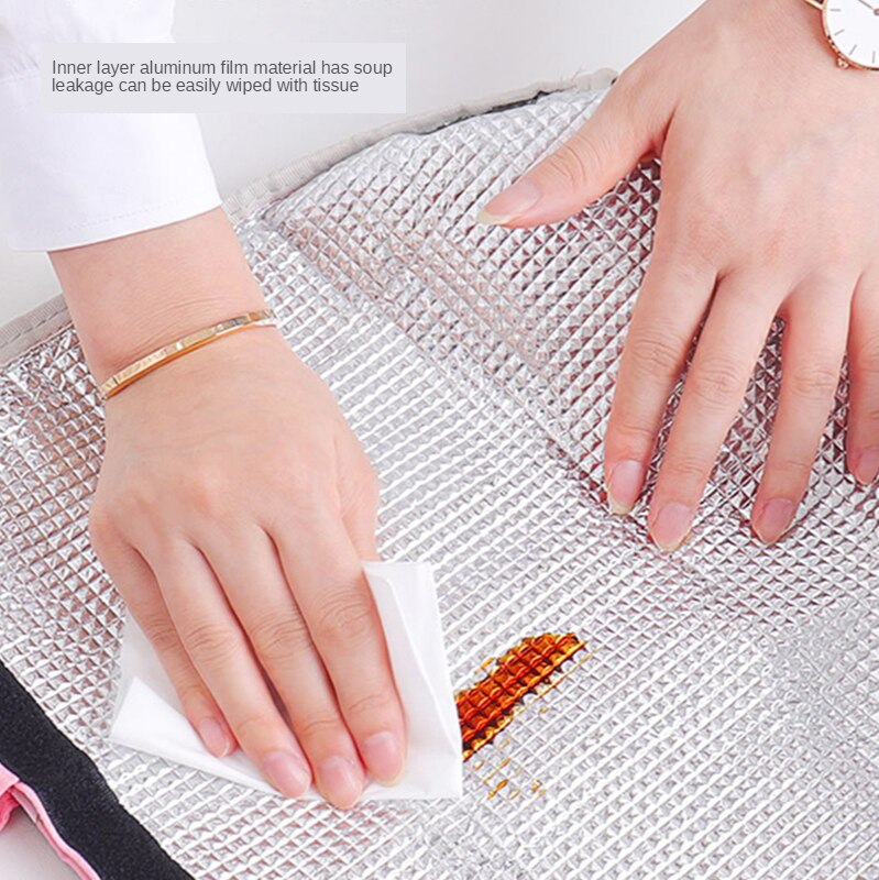 Foldable Portable Lunch Bag Women Office Luncheon Fruit Cooler Pouch Kids Picnic Drinks Snacks Organize Package Accessories Item