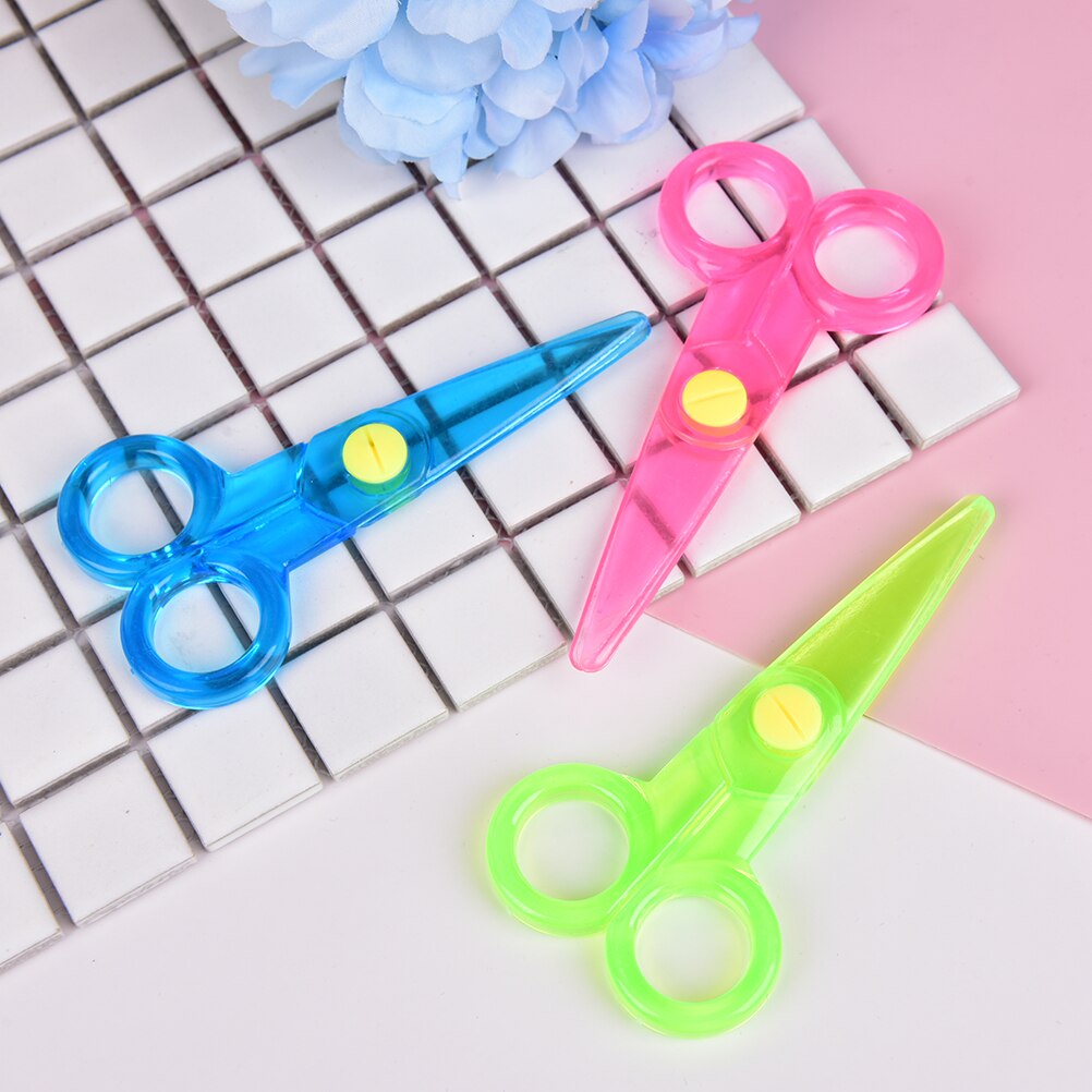 Mini sikkerhedssaks i plastik med rund hoved sikkerhedssaks brevpapir studerende børn gør-det-selv-papir skære skoleartikler