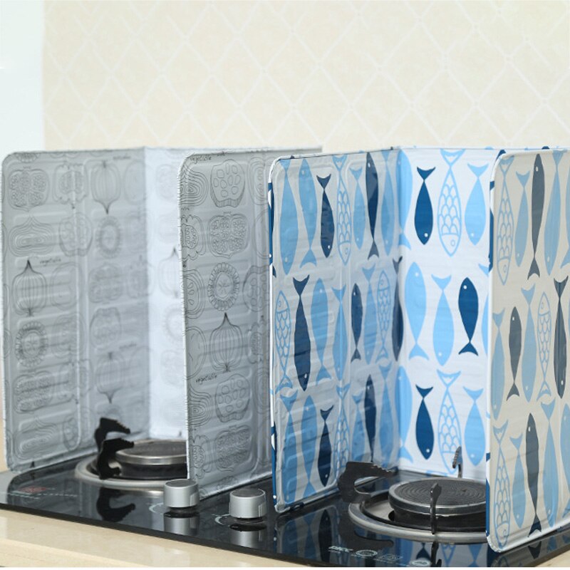 Oil Splash-Proof Baffle Printing Gas Cooker Platform Fried Vegetable Heat-Proof Oil-Proof Baffle Aluminum Foil