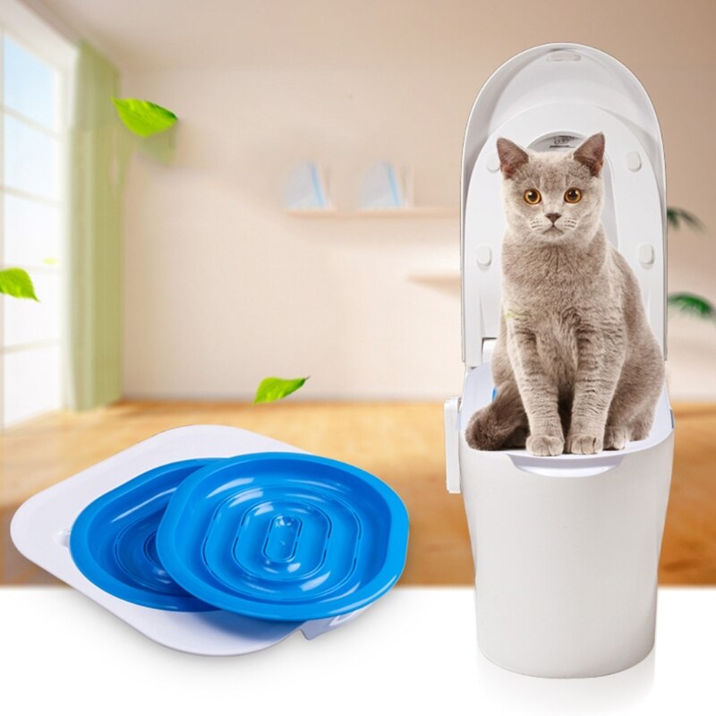 Kit de formation de toilette pour chats, aide à faire pipi de manière hygiénique, système d&#39;entraînement pour chats, apprendre aux animaux domestiques à utiliser les toilettes