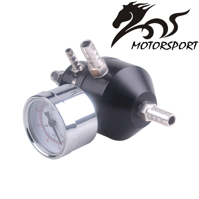 Universal Car Adjustable Fuel Pressure Regulator with Gauge black