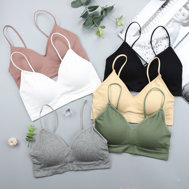 SVOKOR Push Up Solid Bra Elastic Gathering Bralette Summer Anti-light Korean Style Wild Bra Tube Top Sexy Seamless Wire free Bra