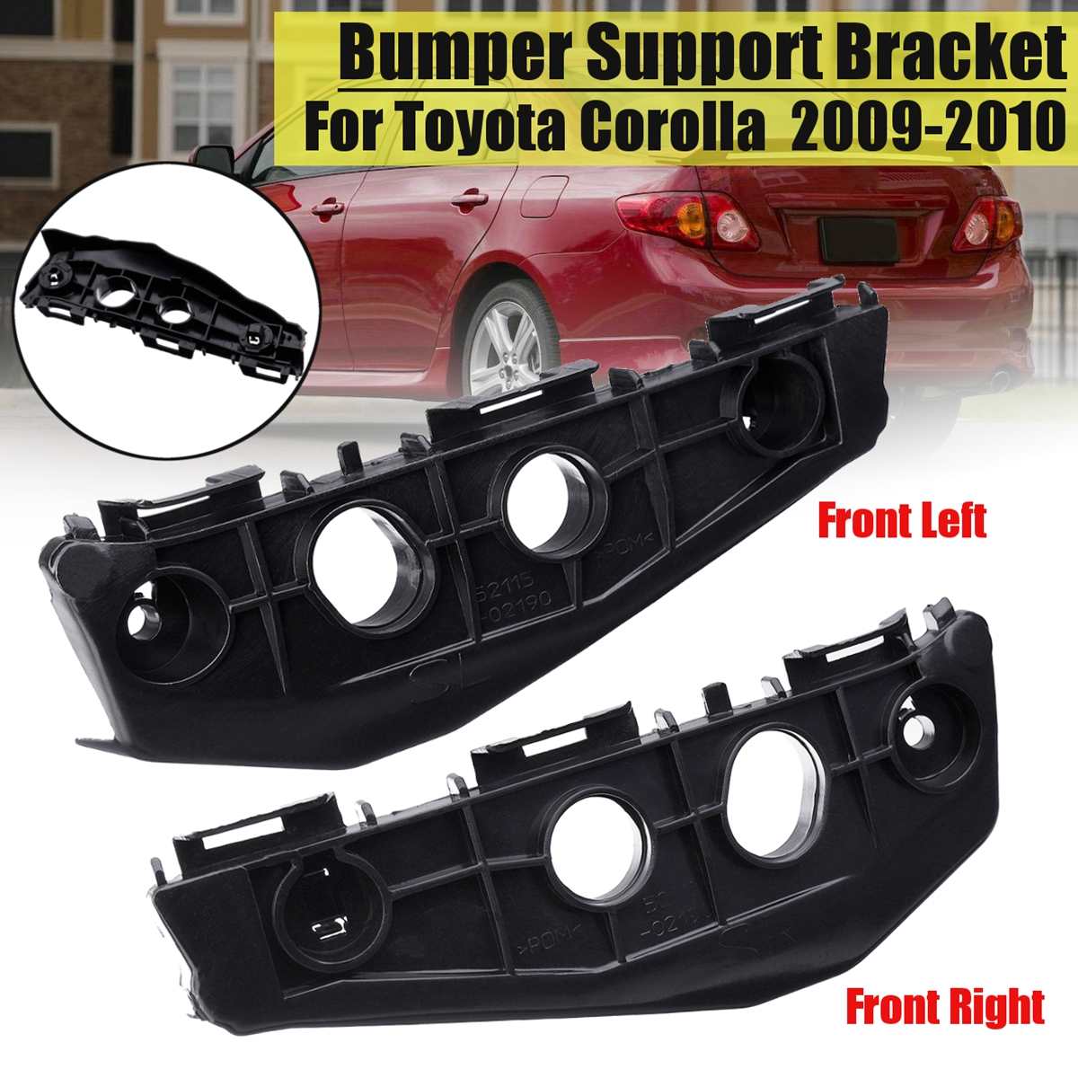 Pair Front Bumper Support Brackets For 2009-2010 Toyota Corolla – Left & Right Side, Direct Replacement