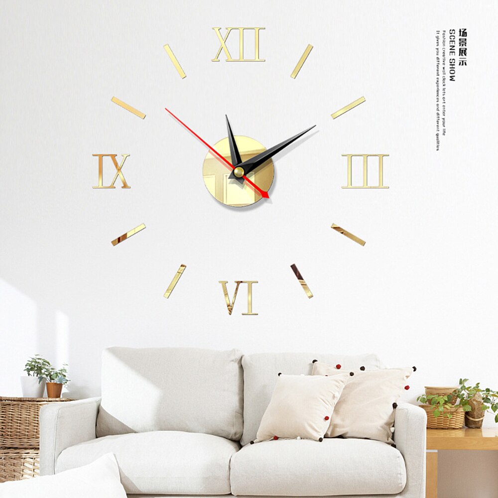 DIY Wanduhr Moderne Uhr Uhren 3D Acryl Spiegel Aufkleber Wohnzimmer Heimat Sekretariat Dekor Quarz Nadel Europa Horloge