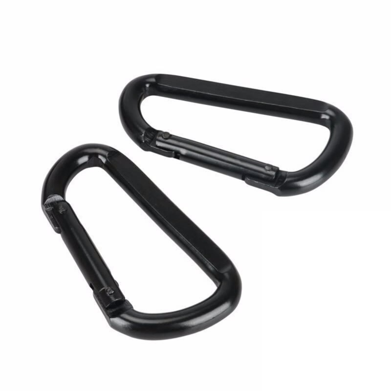 Electrophoretic Black Strong Load-bearing 230kg D Carabiner Spring Snap Clip Hooks Swing Safety Buckle Climbing Carabiner