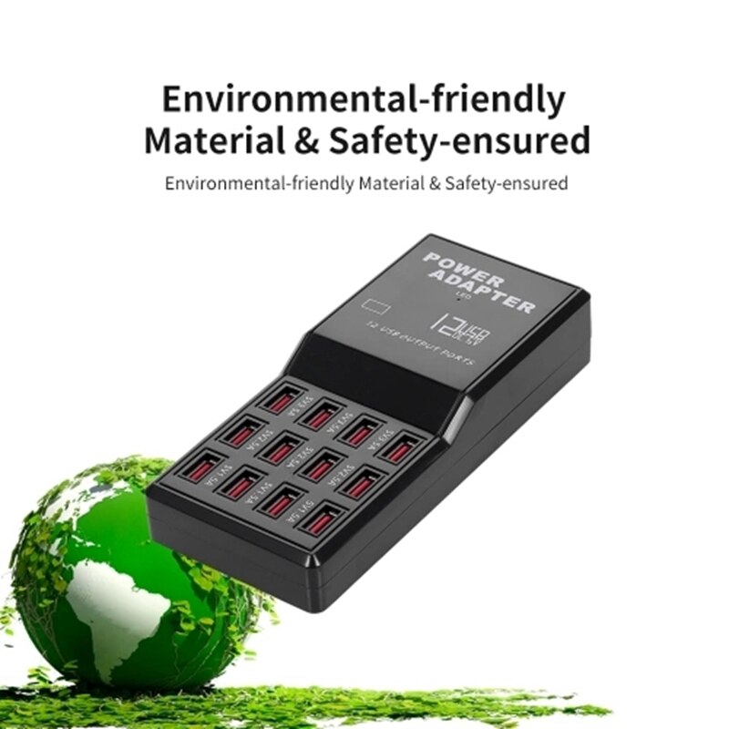 Smart Charging Station with 12 Ports USB Charging Dock USB Charger Of Universal Compatibility Charging Station for Family and Of