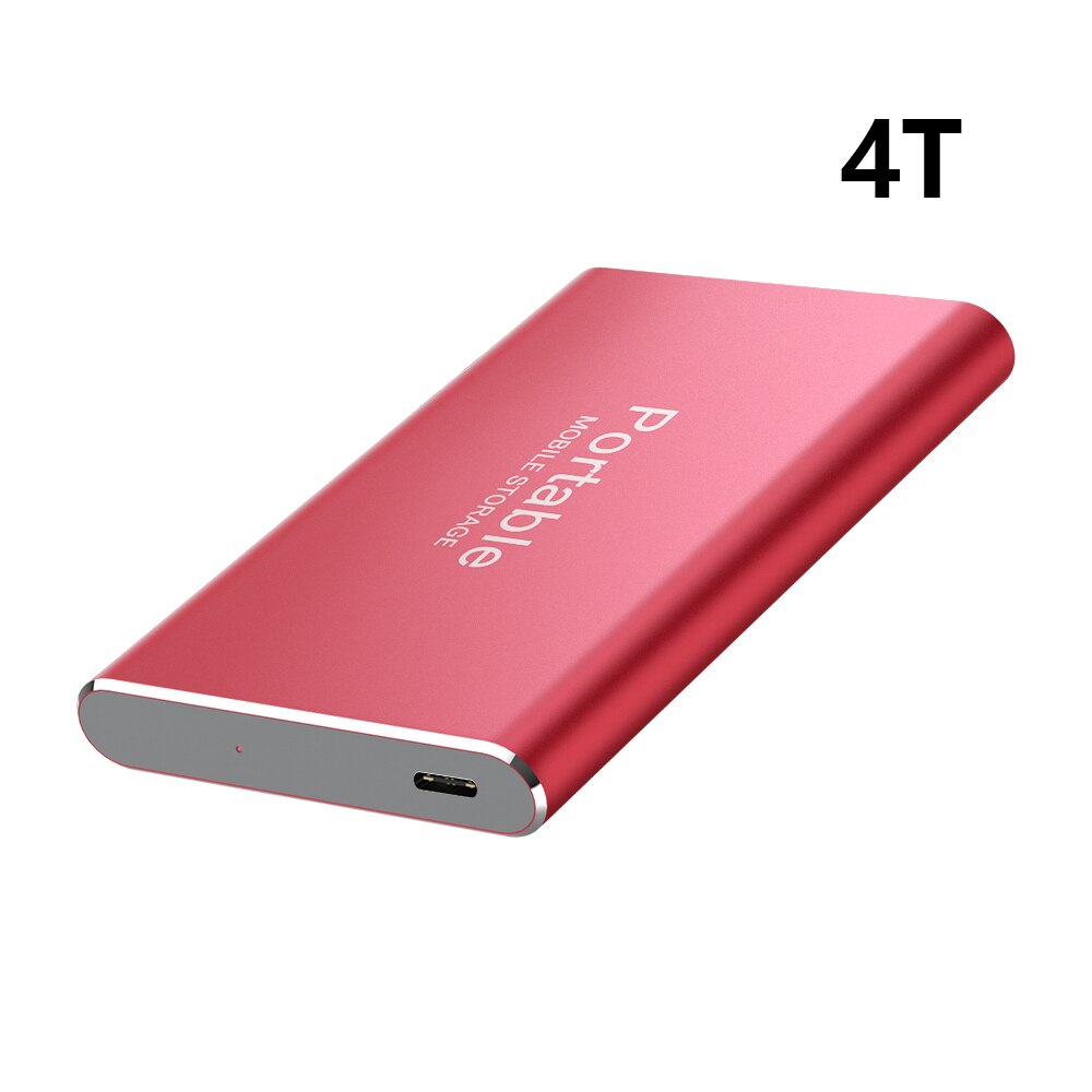 Z20 Mobile Hard Disk External Storage SSD Hard Drive Solid State 2/4/8TB USB 3.0 Mobile Hard Drive: Red 4T