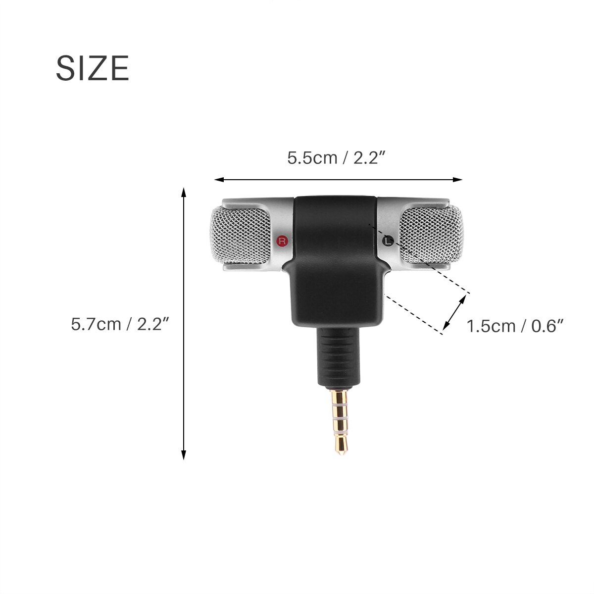 Mini Portable Mic Digital Stereo Microphone Digital Stereo Recorder for Phone Mic with 3.5mm Jack Device Recorder