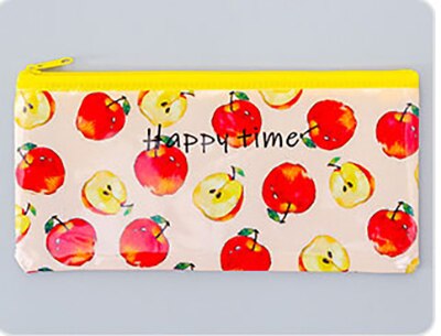 Bolsa de lápices de fruta original, estuche de malla Kawaii, archivador, estuche grande de pluma de PVC para niñas, papelería coreana, suministros escolares: Small 9