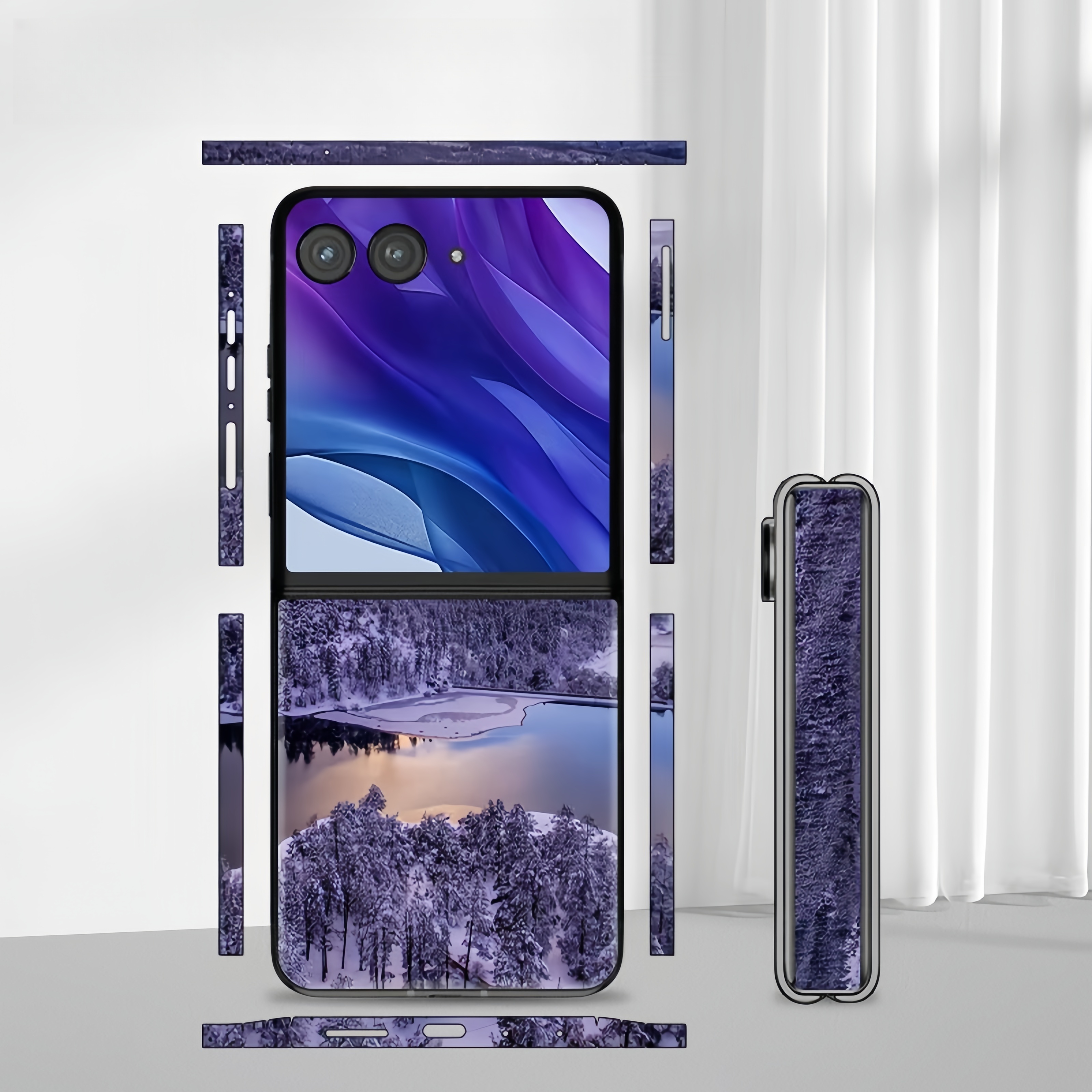 Colorful Anti-Scratch Phone Skin For Motorola Razr 40 50 Ultra Back + Hinge Decal Matte Film For Moto Razr 40 50 Decal Sticker