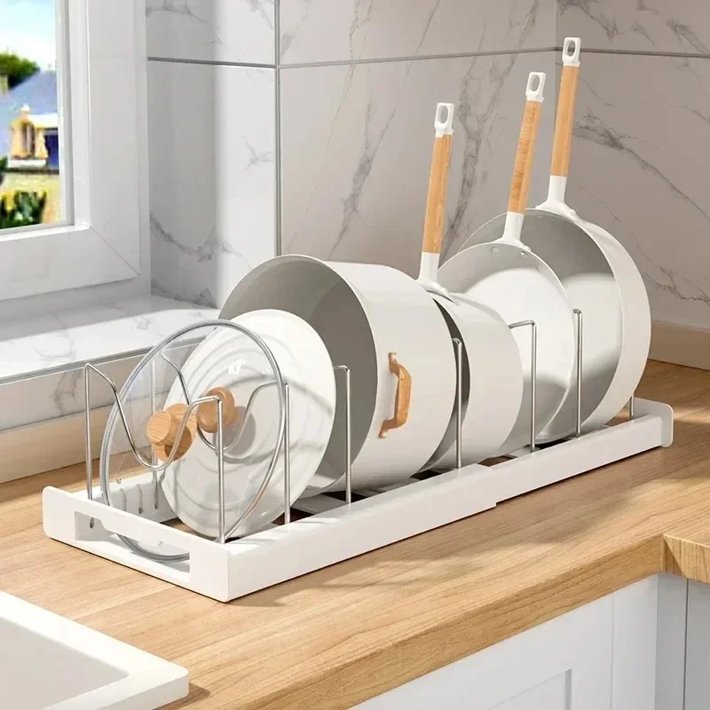 Estante de cocina ajustable y extensible para guardar ollas y utensilios en gabinetes, encimera, cuenco y estante para platos