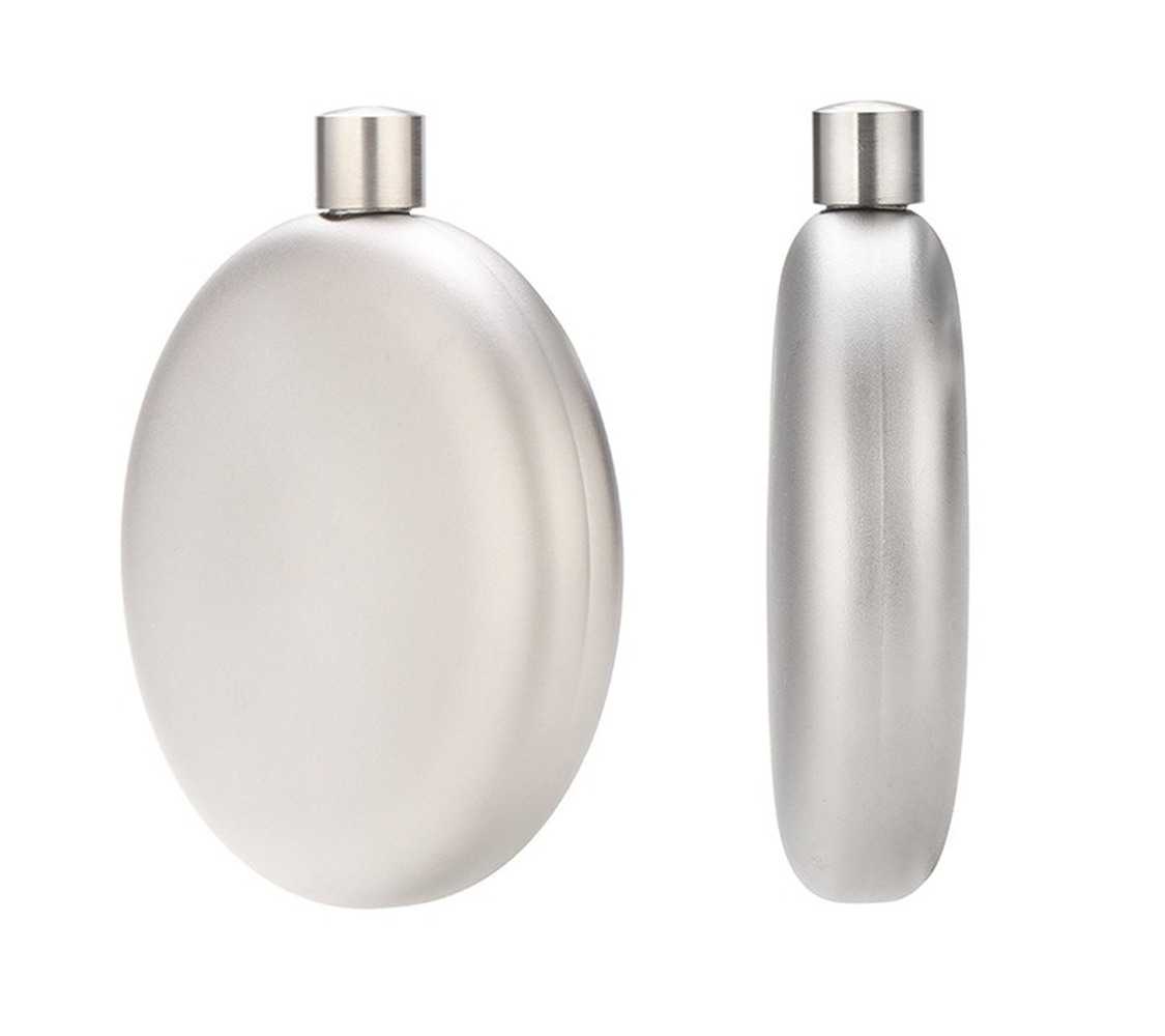 180Ml Outdoor Pure Titanium Ronde Platte Heupfles Met Persoonlijkheid Creatieve Wijn Container Camping Draagbare Wijn Fles Hike