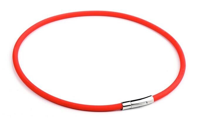 Nieuw type van comfortabele siliconen energie ketting, roestvrij stalen gesp, germanium titanium siliconen Ketting