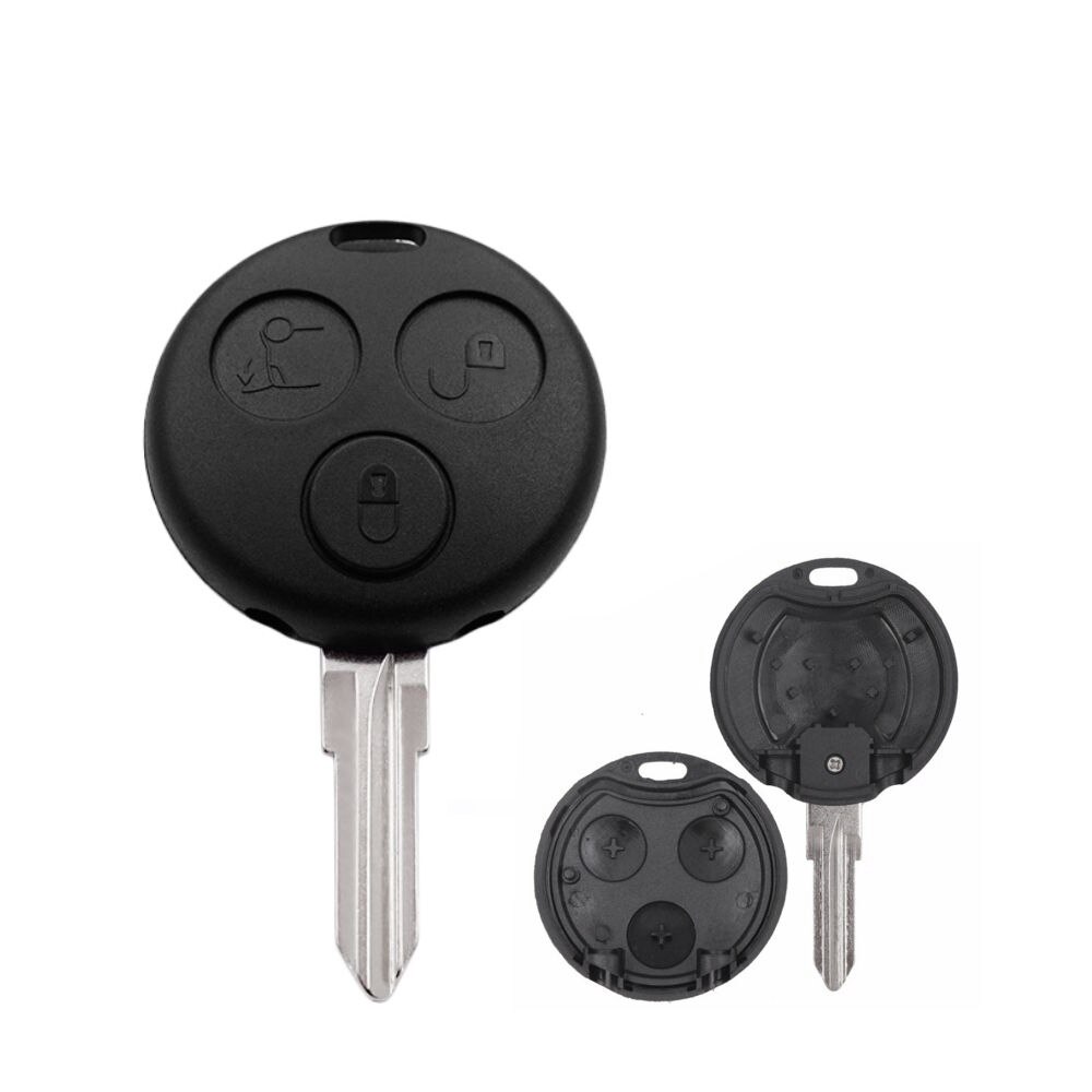 OkeyTech Replacement Car key For Mercedes Benz SMART Fortwo 450 Forfour Roadster Case 3 Button Blank Blade Remote Key Shell Fob