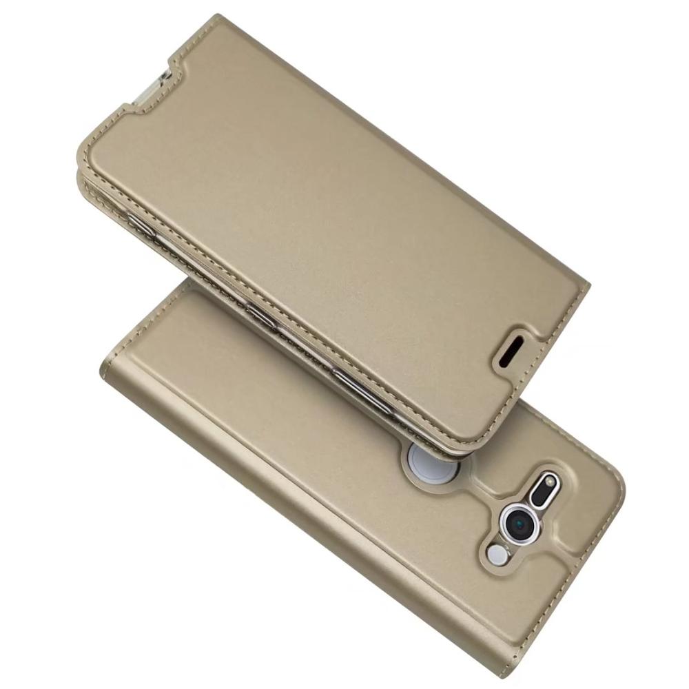 For Sony Xperia XZ2 Compact Flip Case Magnetic Card Book Kickstand Protective Wallet Leather Cover: Gold / XZ2 Compact