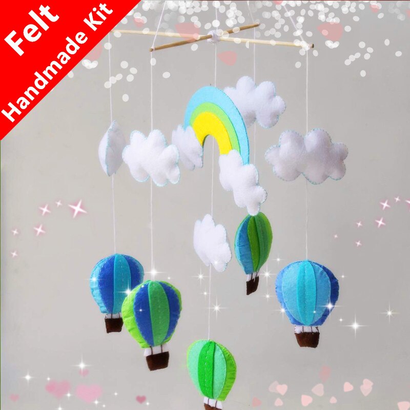 Luftballong barn nonwoven filt tysta leksaker vindklockor för barn tidigt utbildningsmaterial paket mamma sy för baby