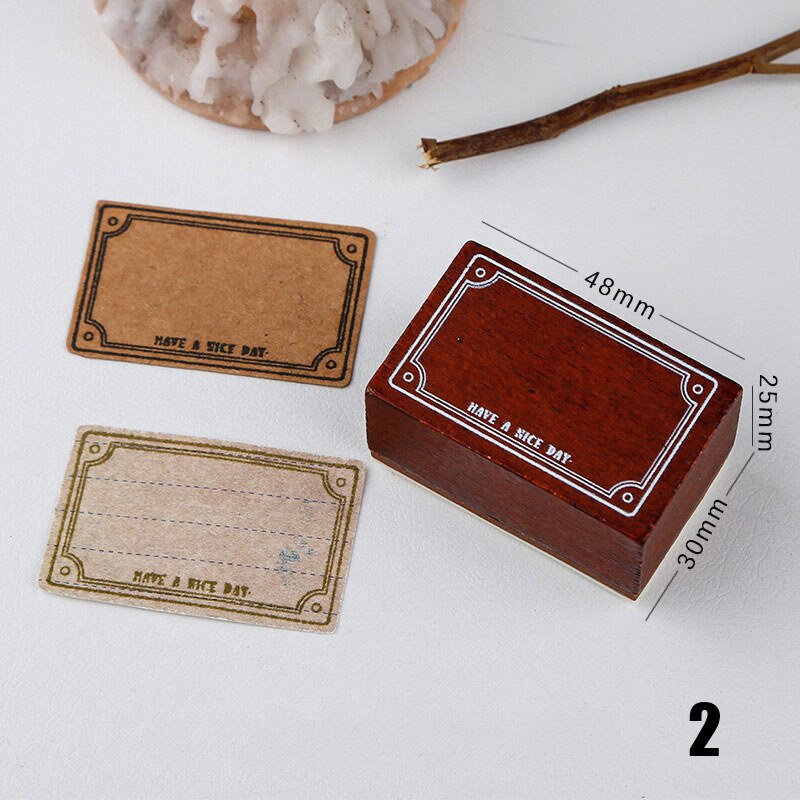Timbre Standard Vintage pour Scrapbooking, étiquette à base de bordure noire, timbres en bois et caoutchouc, papeterie pour Scrapbooking, DIY bricolage: 2